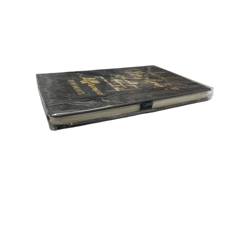 Black‎ Hardcover Journal With Gold Inspirational Quote & Elastic Band Closure